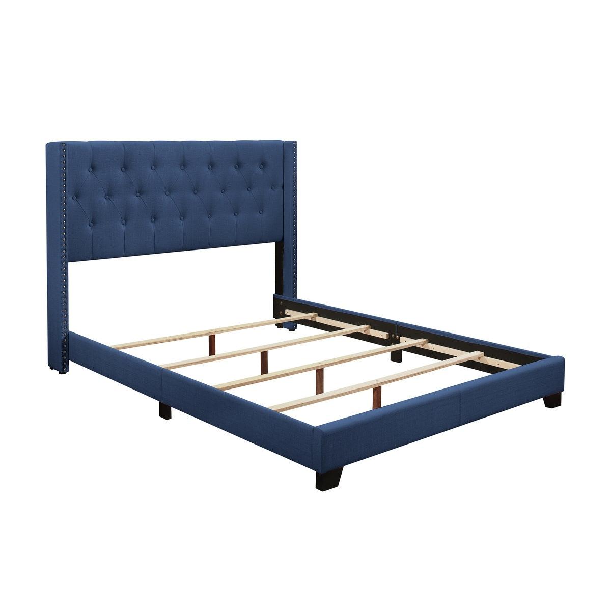 Baker Blue full bed and matching nightstand with drawers and door cabinets