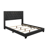 Baker full platform bed close-up of tufted fabric detailing