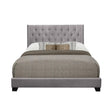 Baker Grey Solid Wood And Engineered Wood Fabric Upholstered Tufted Full Platform Bedroom Set - Ella Furniture