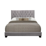 Baker Grey Solid Wood And Engineered Wood Fabric Upholstered Tufted Full Platform Bedroom Set - Ella Furniture