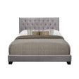Barzini Gray Tufted King Upholstered Fabric Bed front view