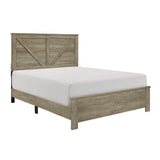 Avenue Rustic Solid Pine Queen Panel Bed side angle
