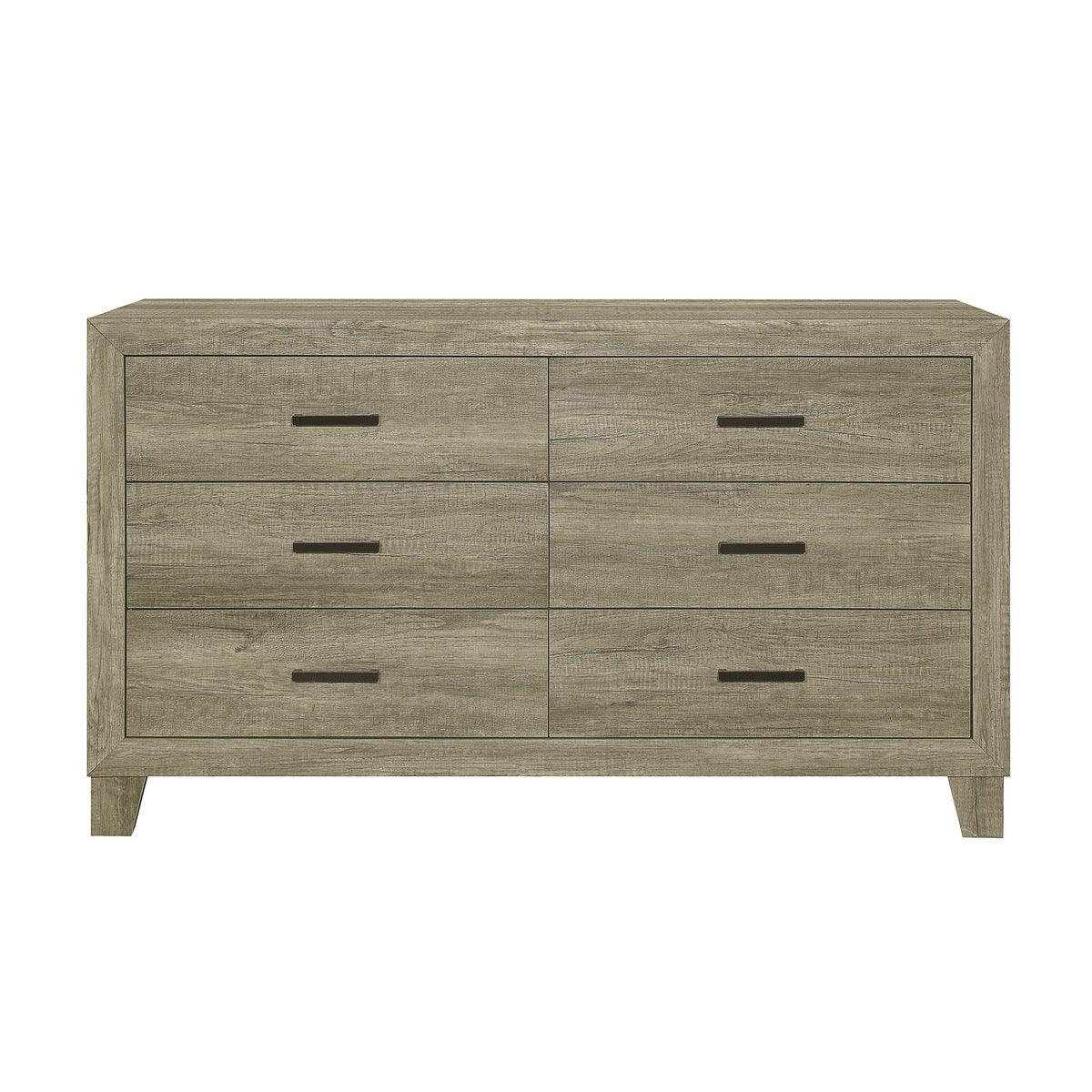 Dresser with two drawers and rustic finish