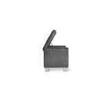 Storage Bench With Grey Velvet Upholstered Tufted Solid Wood And Plywood - Ella Furniture