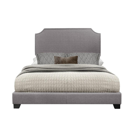 Miranda Gray Queen Upholstered Bed angled view
