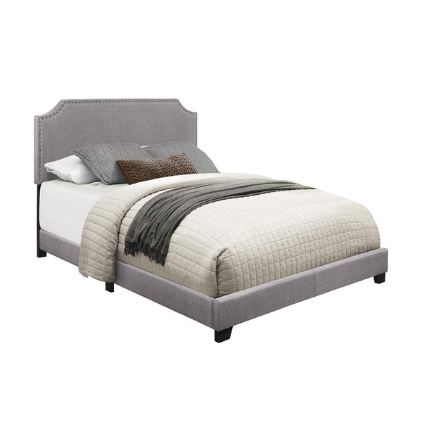 Miranda Gray Queen Upholstered Bed side view