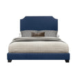 Miranda King Upholstered Bed blue velvet fabric front view
