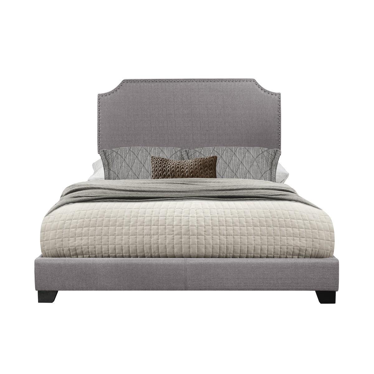 Miranda Gray Modern Solid Wood Fabric King Upholstered Bedroom Set - Ella Furniture