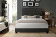Linda Dark Gray Tufted Queen Upholstered Bed front view