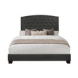Linda Dark Gray Tufted Fabric Full Upholstered Bed front view
