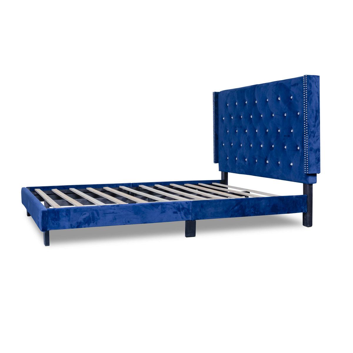 Bed slats pack included with Ivy Blue Velvet Platform Bed