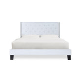 Ivy Black Tufted Queen Platform Bed - Front View