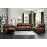 Brown Solid Wood And Plywood Polished Microfiber Upholstery Swivel Reclining Chair - Ella Furniture