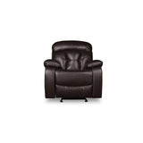 Black faux leather glider reclining chair front view