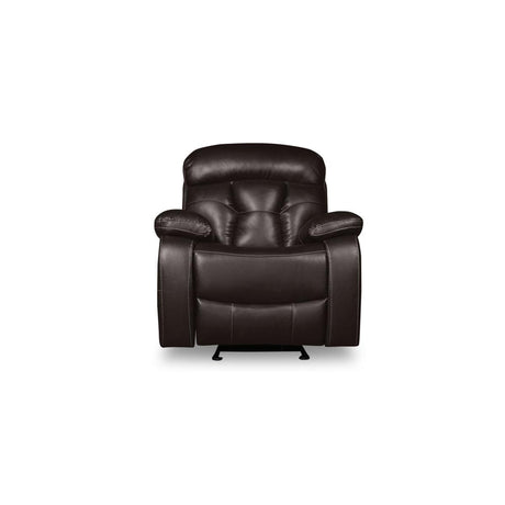 Black faux leather glider reclining chair front view