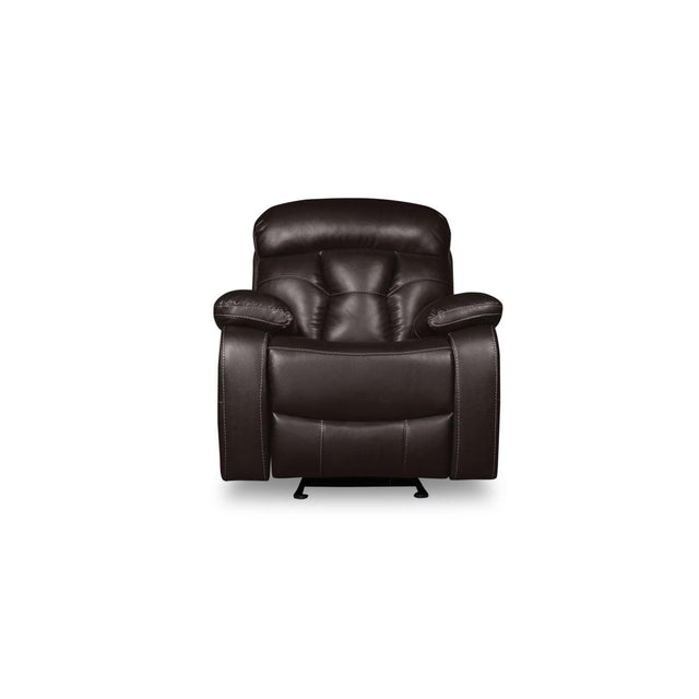 Black faux leather glider reclining chair front view