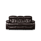 Claire Brown power double reclining sofa in brown corduroy fabric, front angle