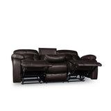 Close-up of plush cushions and reclining mechanism on Claire Brown sofa