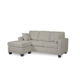 Another main angle of Scott Gray gray fabric reversible sofa chaise