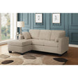 Scott Beige Reversible Fabric Sofa Chaise front view
