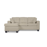 Scott Beige Sofa Chaise side view