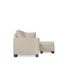 Close-up of included beige pillows