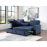 blue fabric sectional sofa room setting
