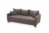 Smart Belzoni Brown/blue 3-Seater Sofa Bed With Storage - Ella Furniture