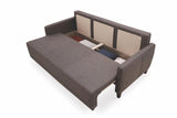 Smart Belzoni Brown/blue 3-Seater Sofa Bed With Storage - Ella Furniture