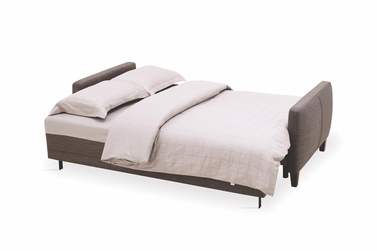 Smart Belzoni Brown/blue 3-Seater Sofa Bed With Storage - Ella Furniture