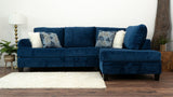 Main view of Selena Navy 124" Sectional sofa