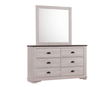 Coralee Chalk Grey Dresser front view with 6 drawers