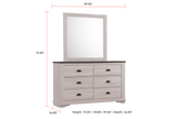 Close-up of Coralee Nightstand Chalk Grey drawer handle finish