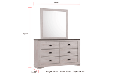 Coralee Chalk Gray Queen Sleigh Bed in styled bedroom setting