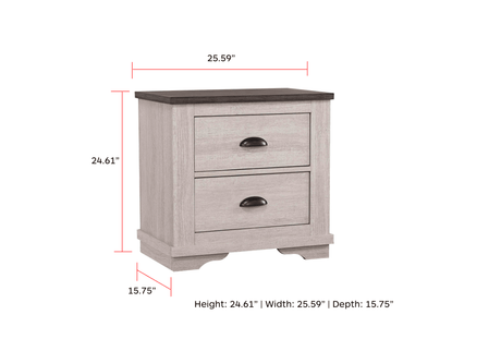Coralee Chalk Gray Queen Sleigh Bed in ambient lighting