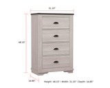 Coralee Chest Chalk Gray close-up on drawer hardware