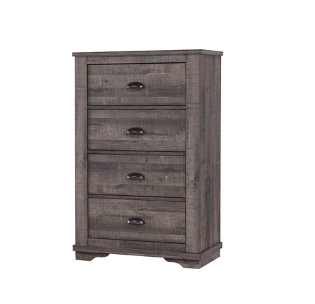 Coralee Gray 4-Drawer Chest front view