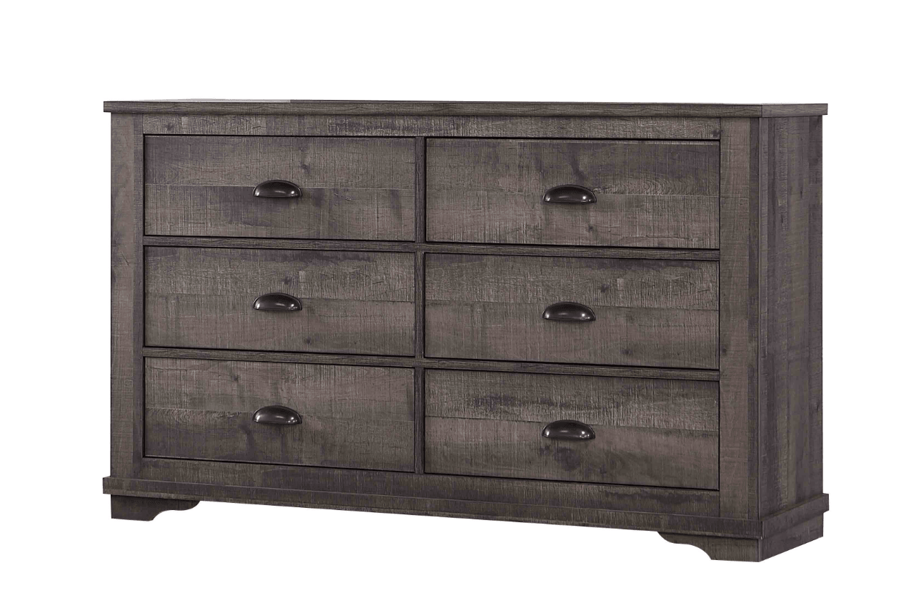 Coralee Gray 4-Drawer Chest angled view