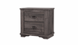 Gray Coralee Night Stand with two drawers, angled front view