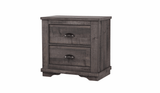 Gray Coralee Night Stand with two drawers, angled front view