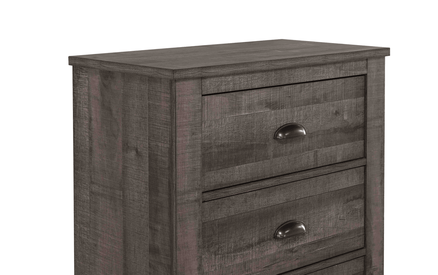 Coralee Gray 4-Drawer Chest angled view
