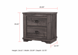 Coralee gray queen sleigh bed showing curved headboard and footboard