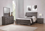 Gray Coralee Night Stand with two drawers, angled view