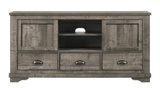 Gray Coralee Night Stand with two drawers, angled view