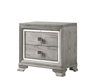 Vail Gray Nightstand with 2 Spacious Drawers, front view