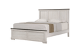 Leighton Cream and Brown Modern Solid Hardwood Queen Panel Bed front view