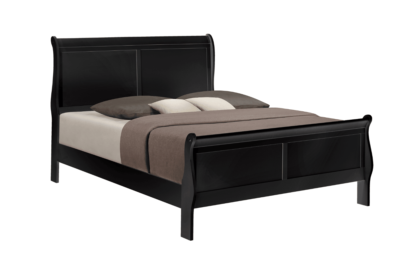 Diagram showing Louis Philip bed dimensions and structure