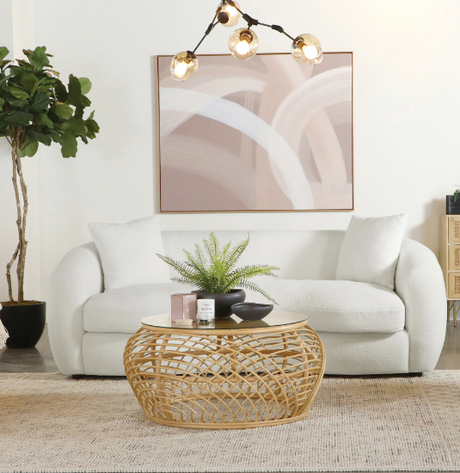Isabella white loveseat front view showing tight back upholstery