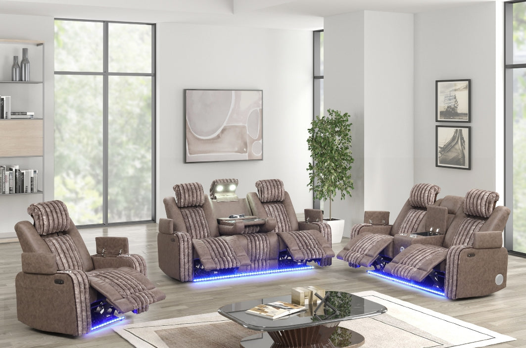 Lita Brown Power 3-Piece Reclining Set