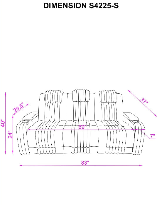 Lita Brown Power 3-Piece Reclining Set
